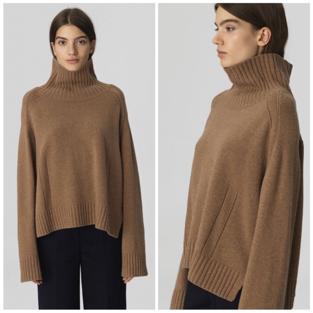 By Malene Birger Brown turtleneck aleya wool blend oversized sweater size large